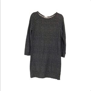 Soft Joie long sleeve dress size S/M black chevron like print minimalist modest